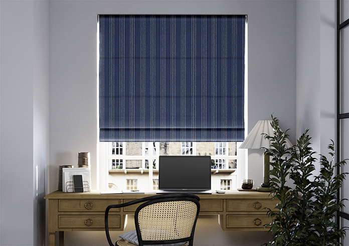 Portofino Stripe, Tide Blue - Roman Blind - Image 3